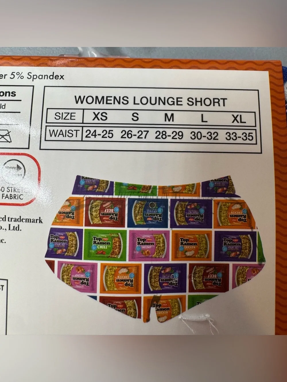 Top Ramen Women's Lounge Shorts - Multicolor package Noodle Print Sz SM soup